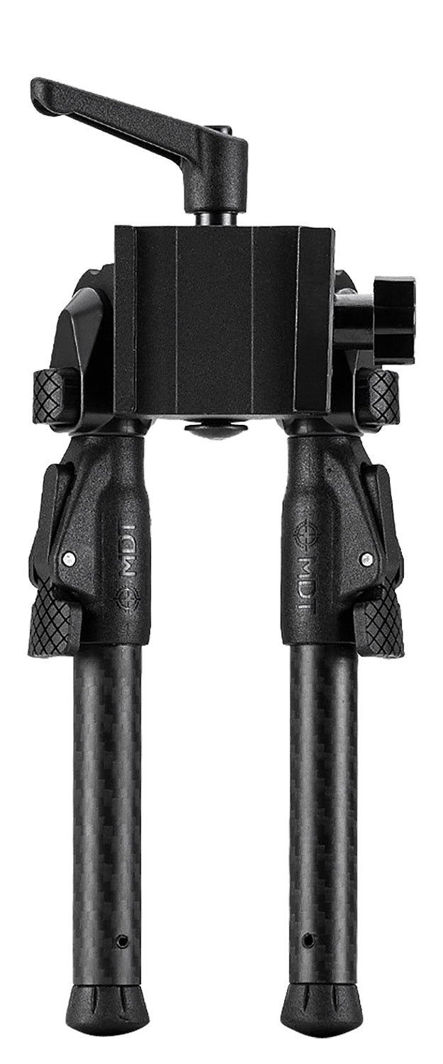 Mdt Sporting Goods Inc 105561BLK GRND-POD Black 4.50"-9" Carbon Fiber/Aluminum, Adj. Throw Lever, 4 Leg Postitions, Fits ARCA Rail & RRS Dovetail