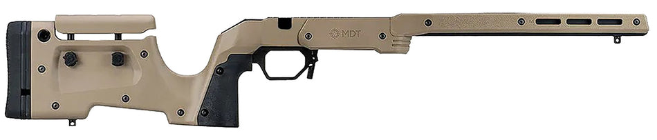 Mdt Sporting Goods Inc 104690FDE XRS Chassis FDE Aluminum Core with Polymer Panels, Adj. Cheekrest, M-LOK Forend, Interchangeable Grips, AICS Mag Compatible, Fits Short Action Howa 1500