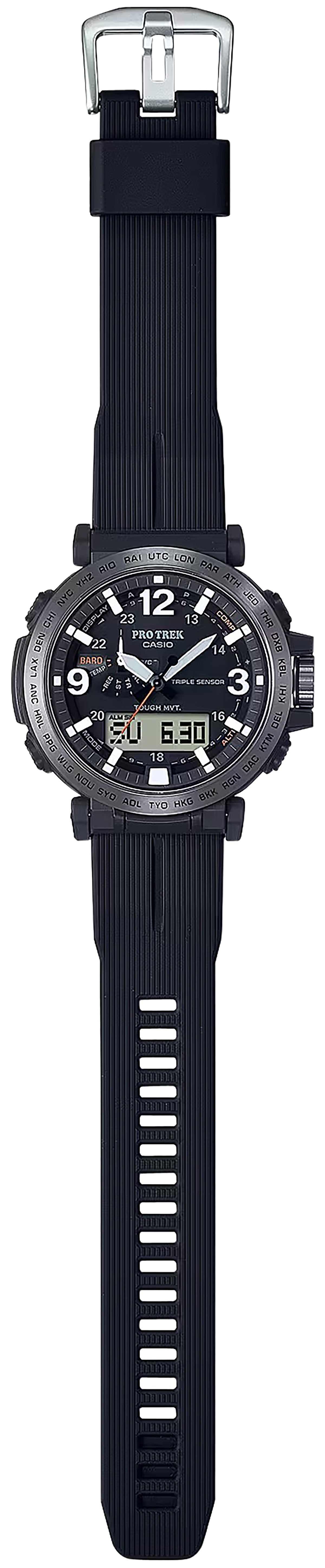 G-shock/vlc Distribution PRW6611Y1A Casio Pro Trek Black Size 145-215mm Features Digital Compass