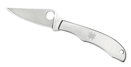 Spyderco C137P Honeybee 1.63" Folding Plain Satin 3Cr13MoV SS Blade/ Satin Stainless Steel Handle
