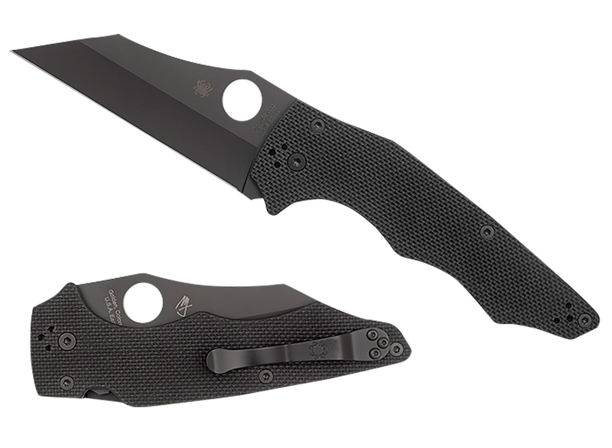 Spyderco C253GPBBK YoJumbo 3.98" Folding Wharncliffe Plain Black DLC CPM S30V SS Blade/Black Textured G10 Handle Includes Pocket Clip