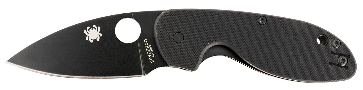 Spyderco C216GPBBK Efficient 2.98" Folding Plain Black DLC 8Cr13MoV SS Blade/Black Textured G10 Handle