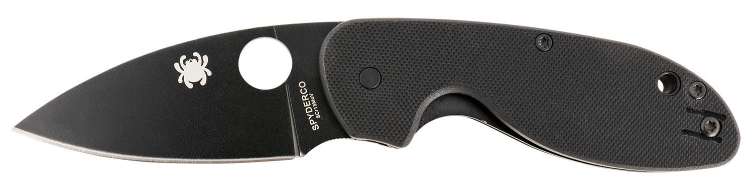 Spyderco C216GPBBK Efficient 2.98" Folding Plain Black DLC 8Cr13MoV SS Blade/Black Textured G10 Handle