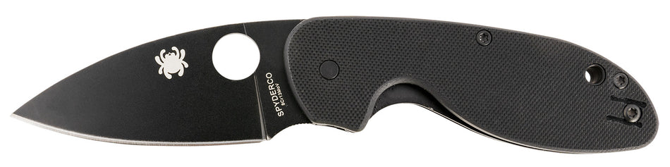 Spyderco C216GPBBK Efficient 2.98" Folding Plain Black DLC 8Cr13MoV SS Blade/Black Textured G10 Handle