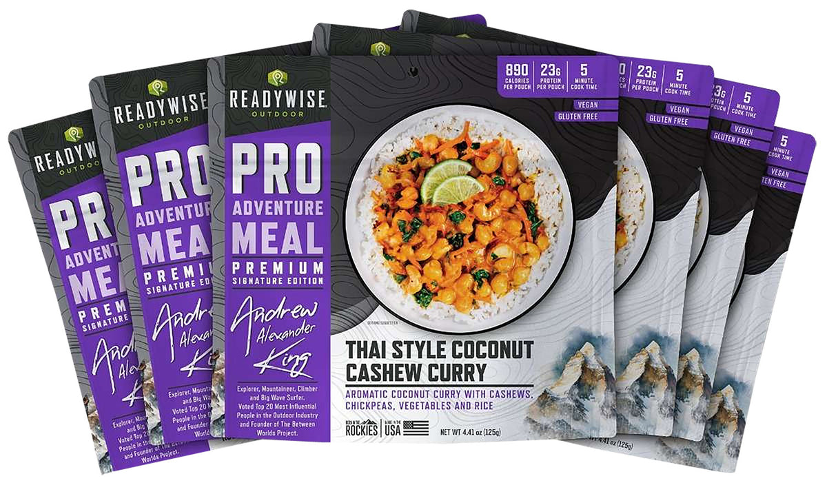 Wise Foods RW05193 Outdoor Food Kit Thai Coconut Cashew Curry 2 Servings Per Pouch, 6 Per Case 850045543440