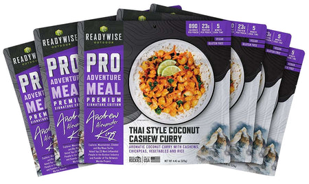 Wise Foods RW05193 Outdoor Food Kit Thai Coconut Cashew Curry 2 Servings Per Pouch, 6 Per Case 850045543440