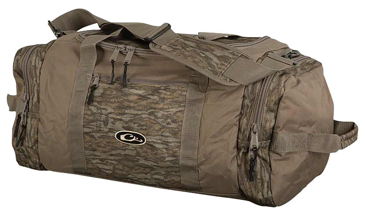 Drake Waterfowl DB36510062 Duffle Bag Medium Mossy Oak Bottomland Polyester, 3 Exterior Pockets, Adj. Shoulder Strap