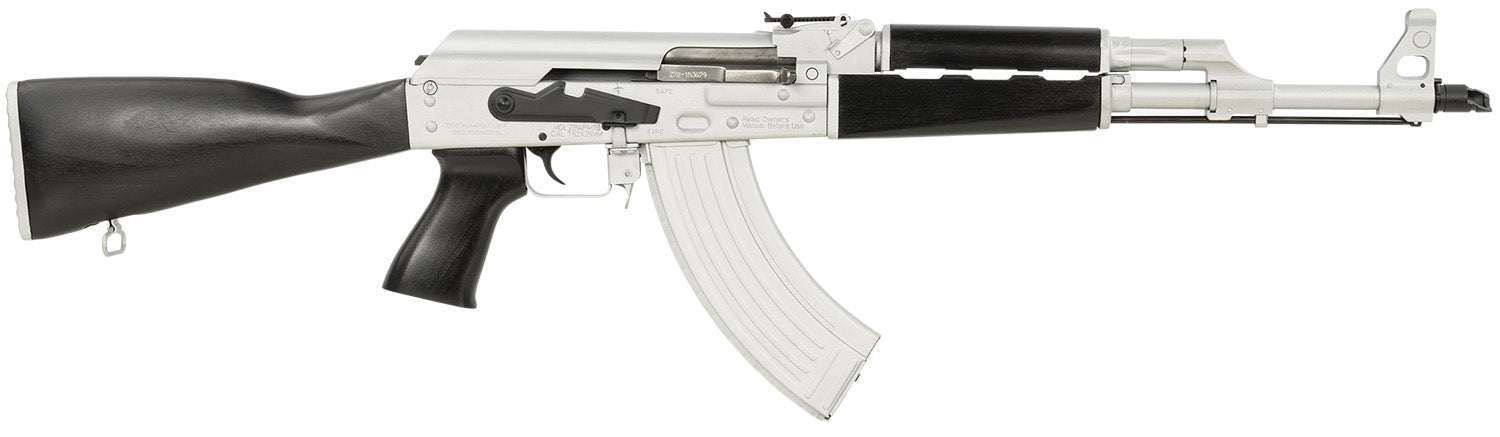 Zastava Arms Usa ZR7762CSB ZPAPM70 7.62x39mm 30+1 16.30" Black Chrome Lined Steel Barrel, Silver Receiver, Black Polymer Handguard, Fixed Dark Walnut Synthetic Stock