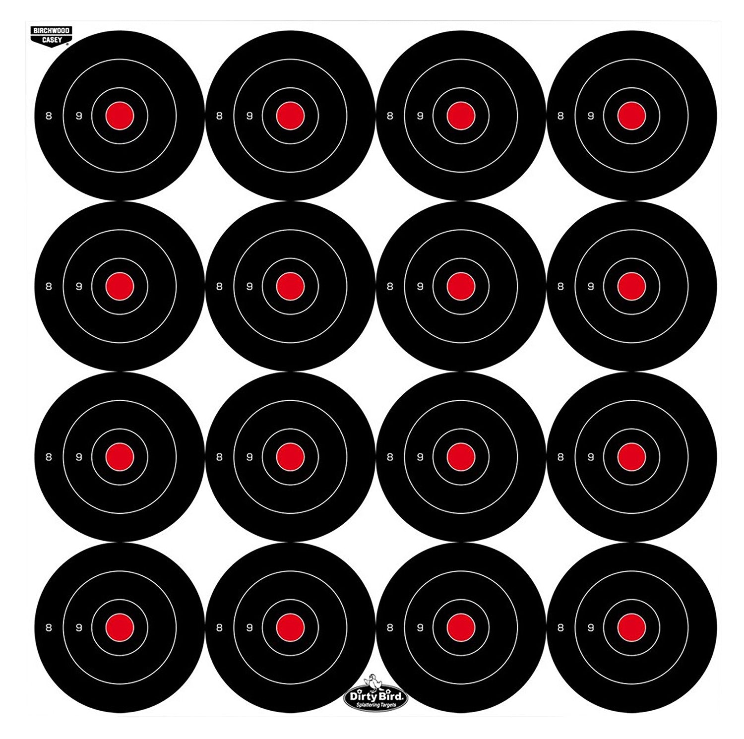 Birchwood Casey 35309 Dirty Bird 3" Bullseye Tagboard Hanging Black/White 12 PK