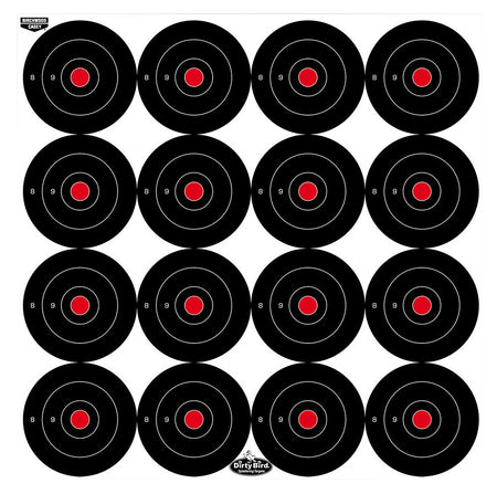 Birchwood Casey 35309 Dirty Bird 3" Bullseye Tagboard Hanging Black/White 12 PK