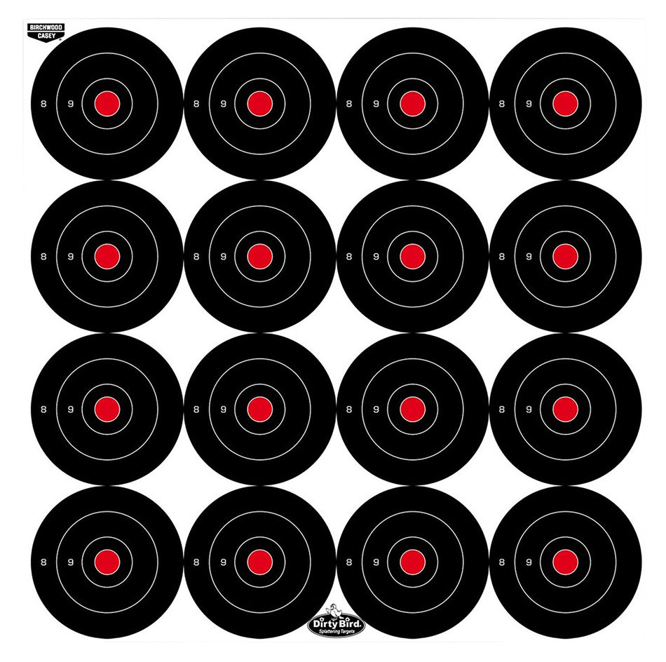 Birchwood Casey 35309 Dirty Bird 3" Bullseye Tagboard Hanging Black/White 12 PK