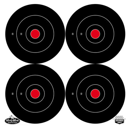 Birchwood Casey 35504 Dirty Bird 5.50" Bullseye Tagboard Hanging Black/White 12 PK