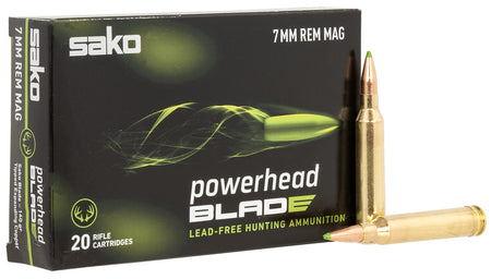 Sako 7mm Rem Mag PowerHead Blade 140gr Tipped Expanding Copper Ammo