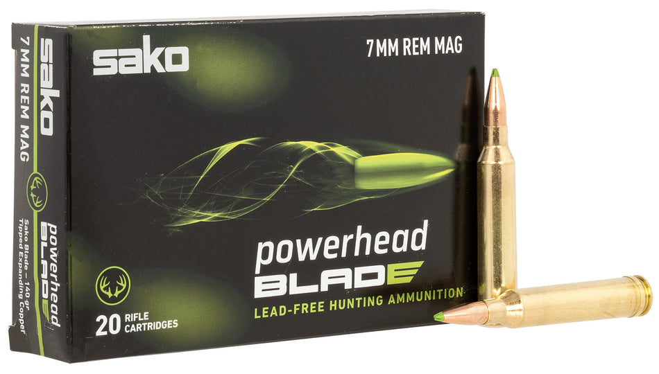 Sako 7mm Rem Mag PowerHead Blade 140gr Tipped Expanding Copper Ammo