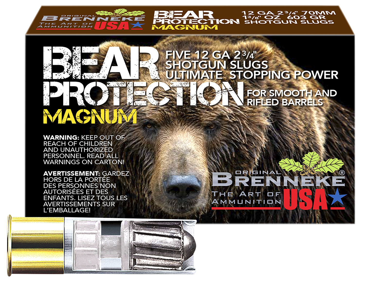 Brenneke Bear Protection Magnum 12 Gauge 2.75 in 1-3/8 oz Slug