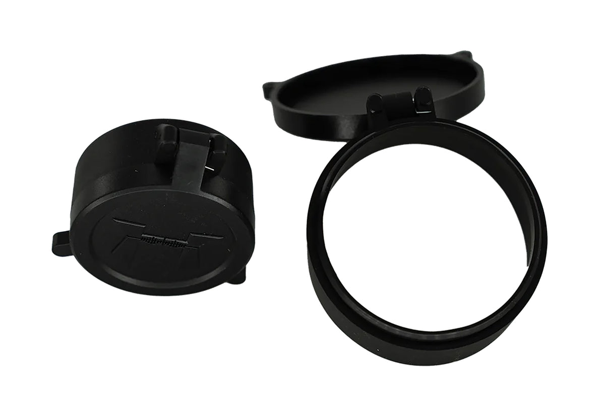 Huskemaw Optics 20SFC520T Tactical Flip-Up Lens Caps Black Rubber, 50mm Objective, Compatible w/ Tactical Hunter 5-20x50mm