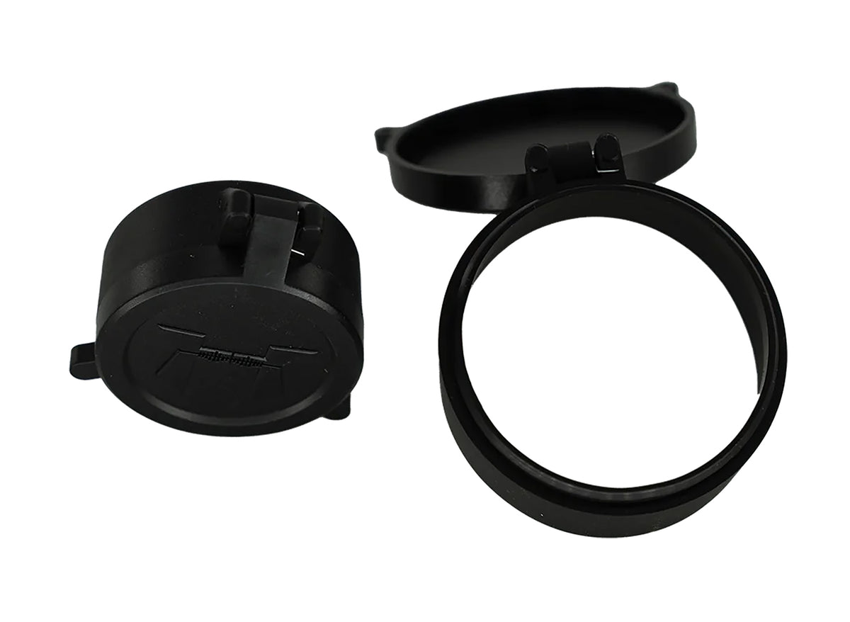 Huskemaw Optics 20SFC530T Tactical Flip-Up Lens Caps Black Rubber, 56mm Objective, Compatible w/Tactical Hunter 5-30x56mm