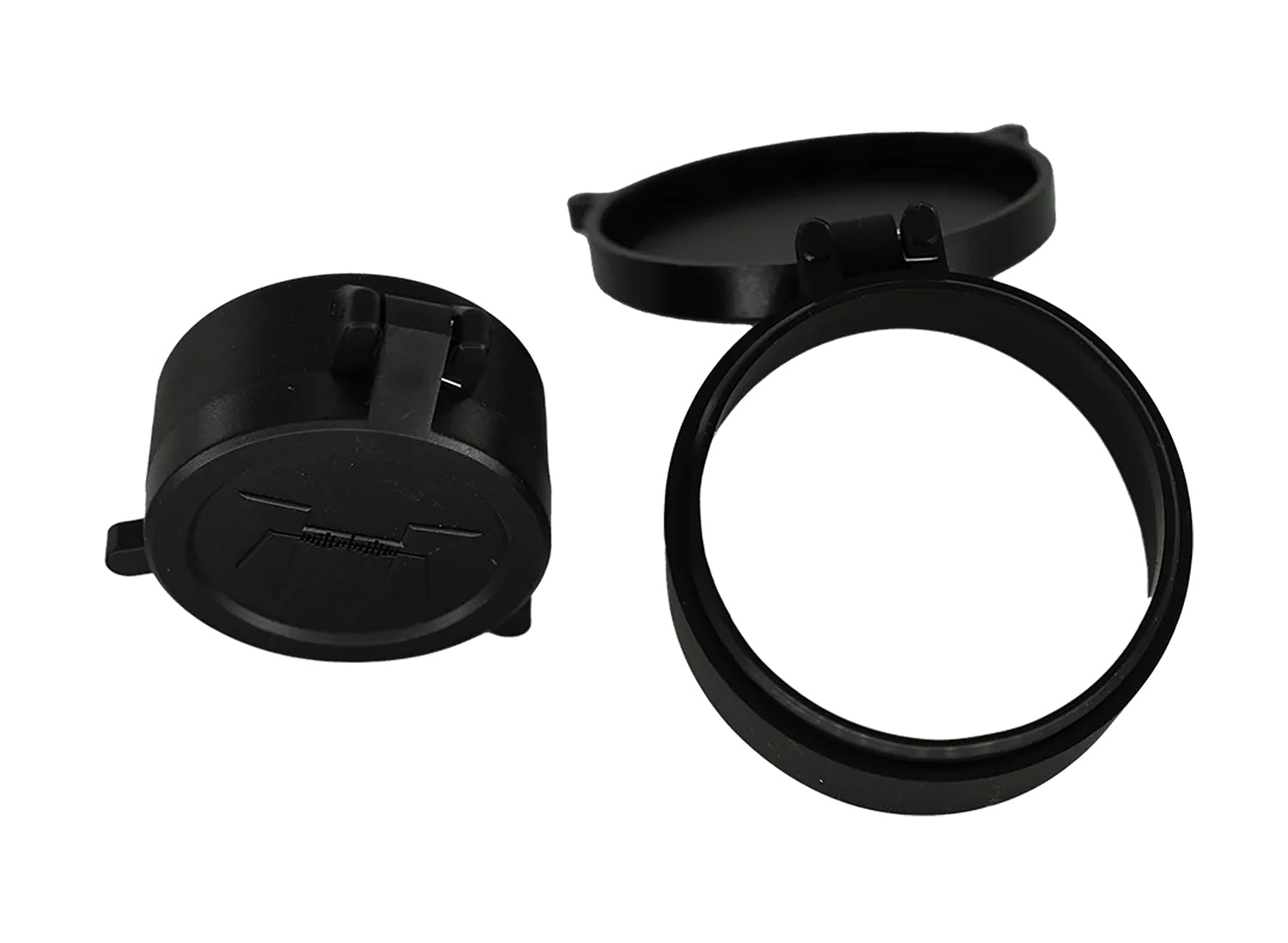 Huskemaw Optics 20SFC530T Tactical Flip-Up Lens Caps Black Rubber, 56mm Objective, Compatible w/Tactical Hunter 5-30x56mm