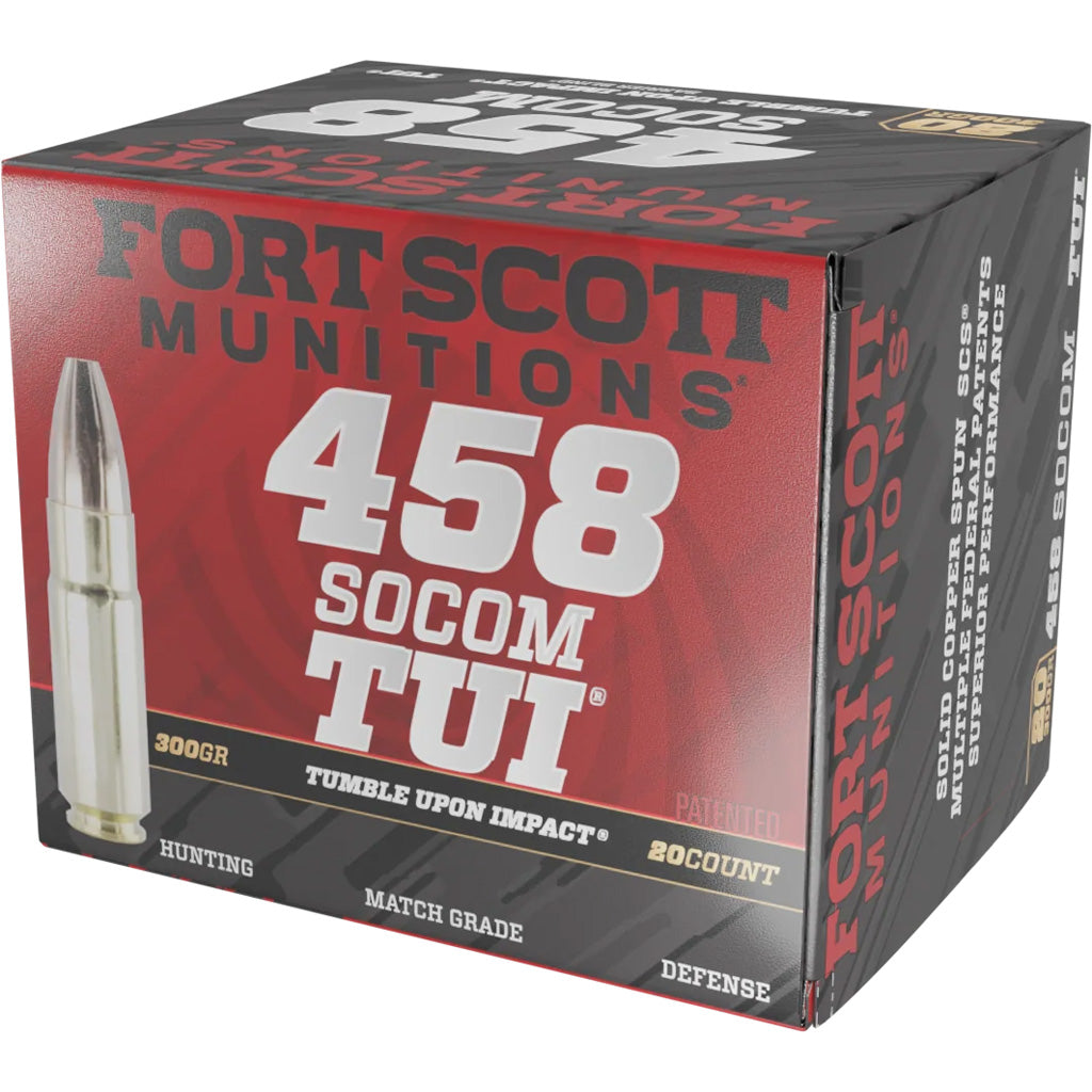 Fort Scott Munitions .458 SOCOM TUI 300gr Solid Copper Spun Ammo