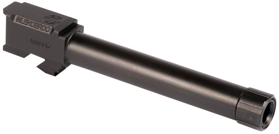 SilencerCo AC864 Threaded Barrel 5" 9mm Luger, Black Nitride Stainless Steel, Fits Glock 17 Gen 1-4