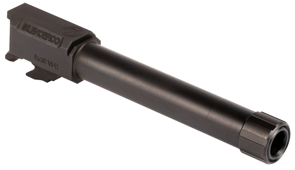 SilencerCo AC1549 Threaded Barrel 4.50" 9mm Luger, Black Nitride Stainless Steel, Fits HK VP9