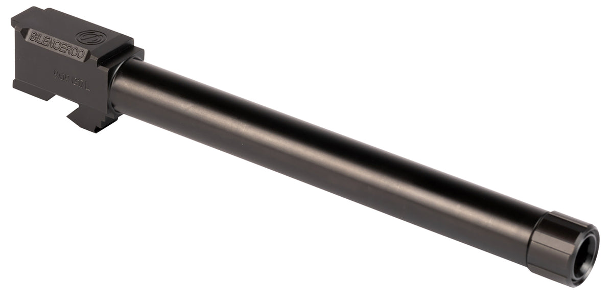 SilencerCo AC861 Threaded Barrel 6.50" 9mm Luger, Black Nitride Stainless Steel, Fits Glock 17L