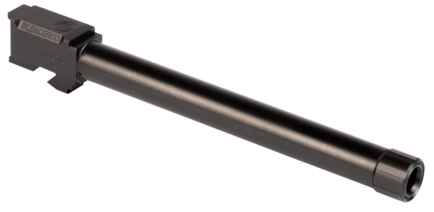 SilencerCo AC861 Threaded Barrel 6.50" 9mm Luger, Black Nitride Stainless Steel, Fits Glock 17L