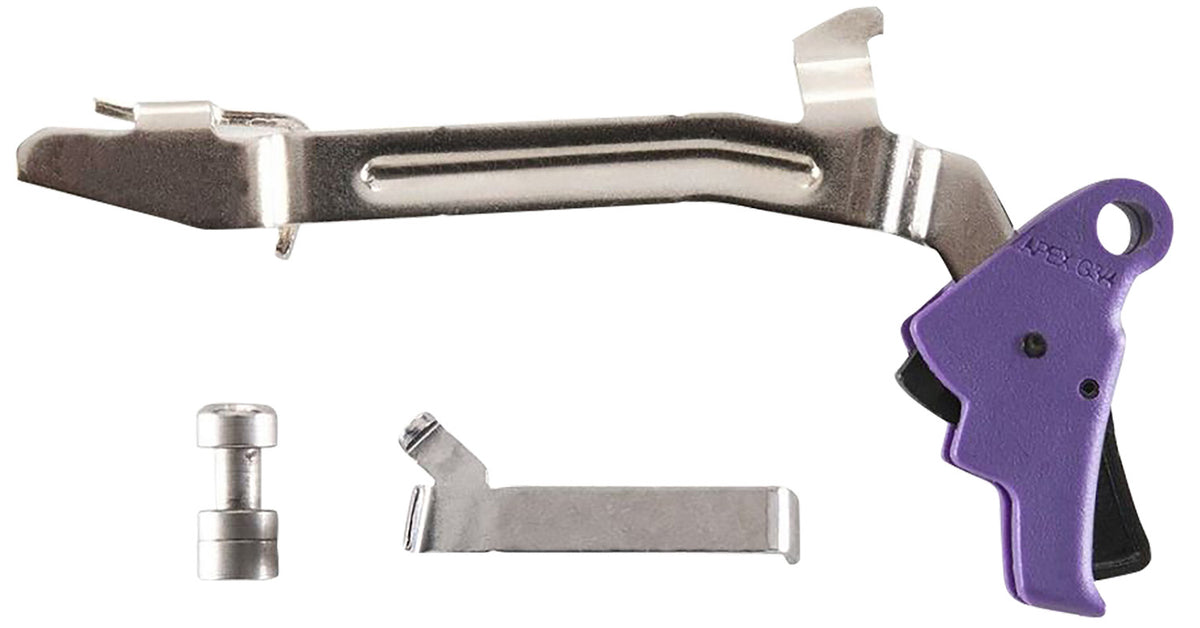 Apex Tactical 102P165 Action Enhancement Slim Purple Drop-In Compatible w/Glock Gen3-4 17/19/22-27/31/32/33/34/35