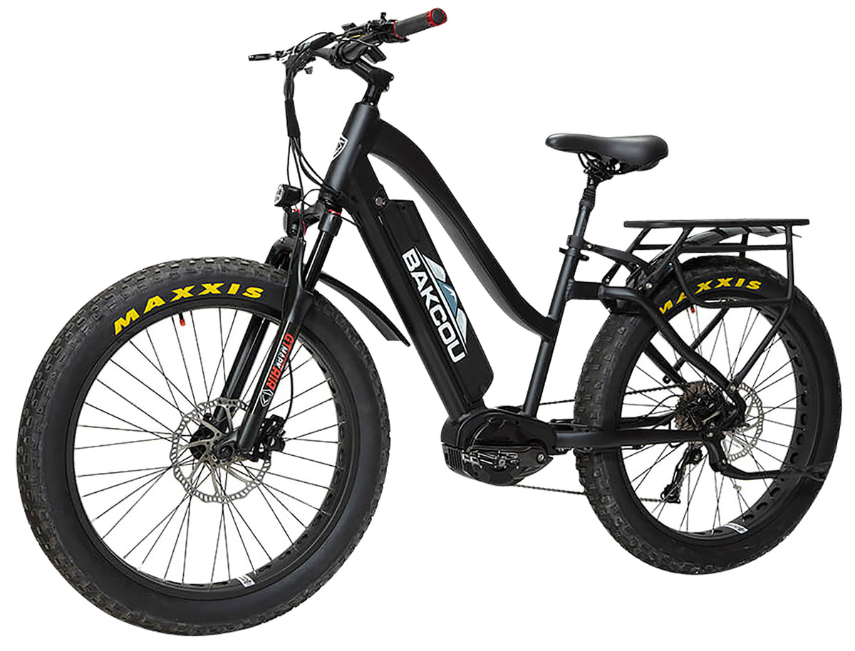 Bakcou E-bikes BMST26BB21 Mule ST 26 Matte Black 18" w/Stand Over Height of 26" Frame, Shimano Alivio Hill-Climbing 9 Speed Bafang M620 Ultra Motor, 35+ mph Speed 9501298582298