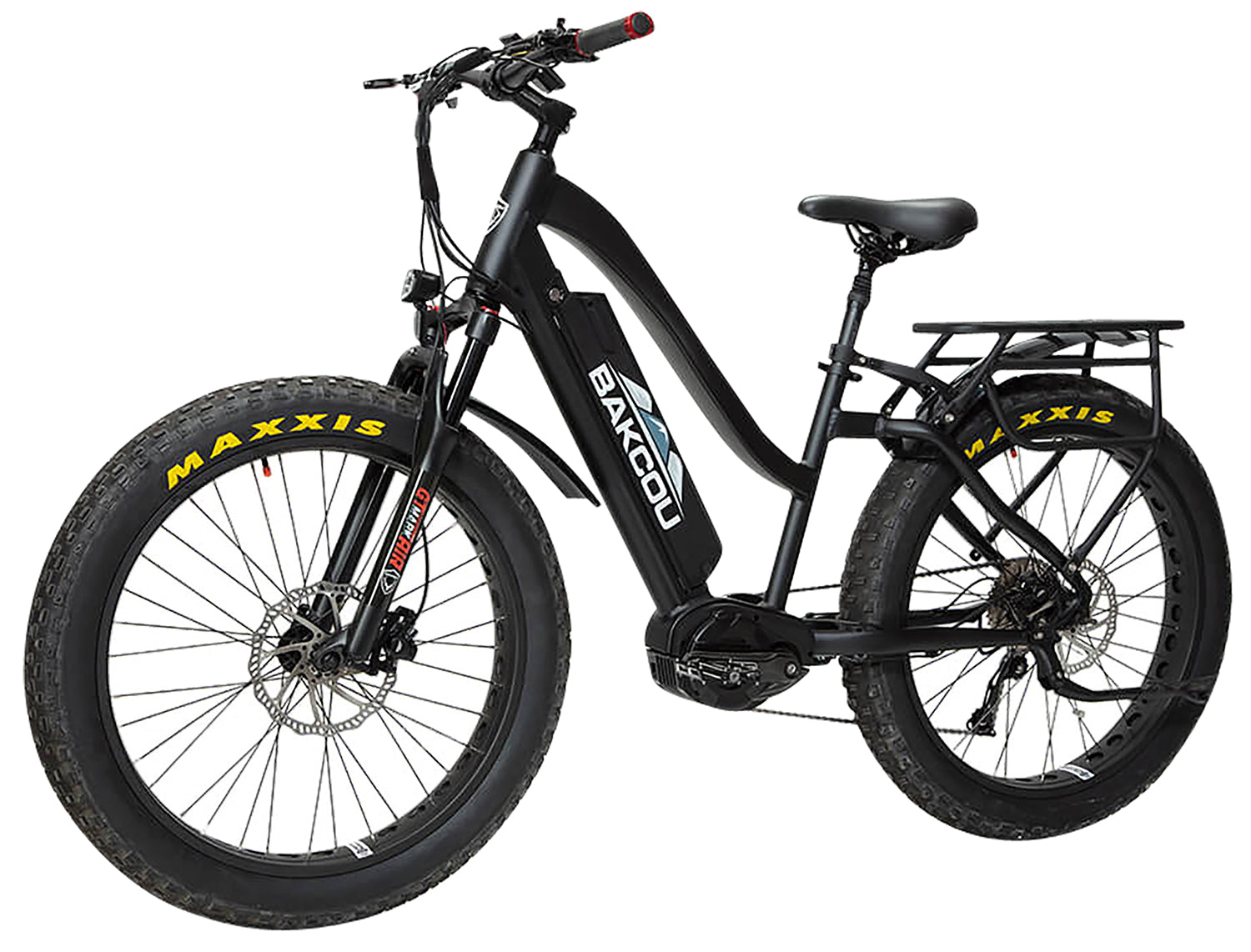 Bakcou E-bikes BMST26BB21 Mule ST 26 Matte Black 18" w/Stand Over Height of 26" Frame, Shimano Alivio Hill-Climbing 9 Speed Bafang M620 Ultra Motor, 35+ mph Speed 9501298582298