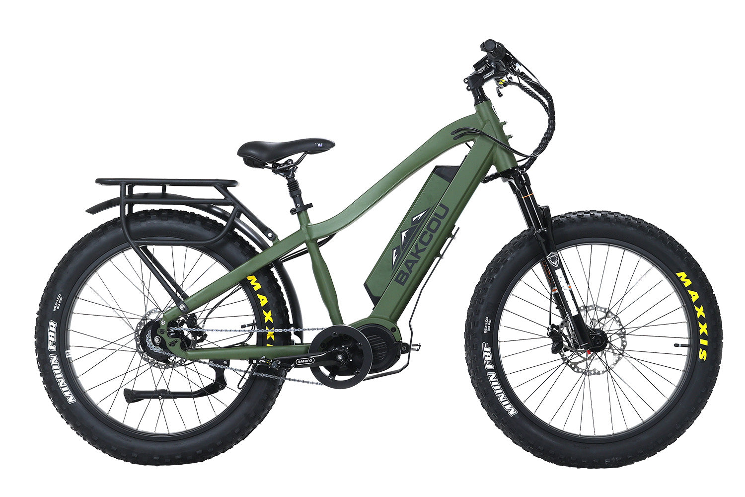Bakcou E-bikes BMJMGB25 Mule Jager Matte Army Green 18" w/Stand Over Height of 29.50" Frame, Rohloff E-14 (500/14) Speed Hub Bafang M620 Ultra Motor, 35+ mph Speed 061916588287