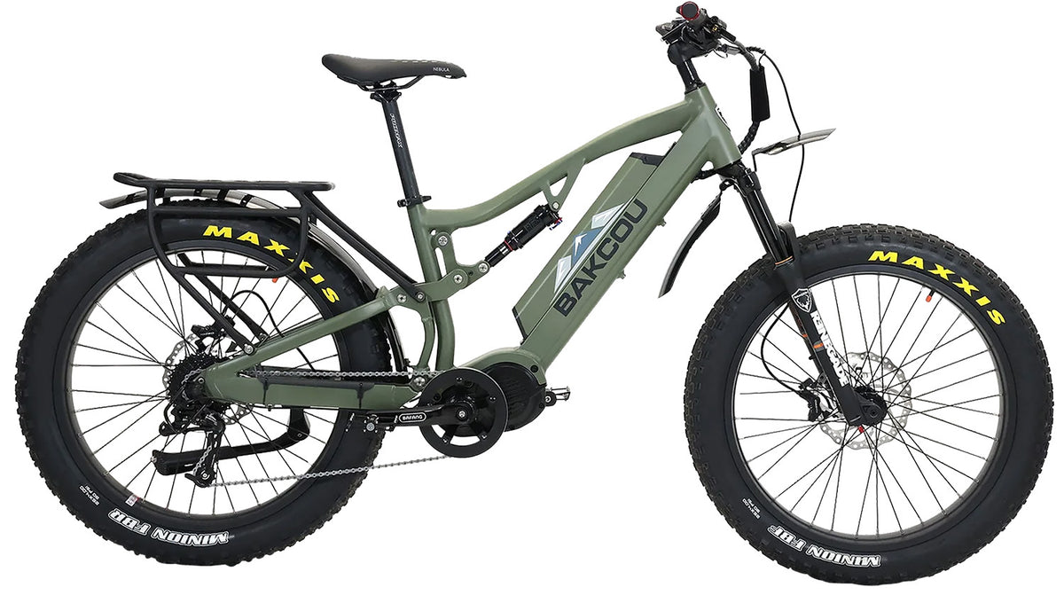 Bakcou E-bikes BS19GB25 Storm 25 Large Matte Army Green 19" w/Stand Over Height of 30.50" Frame, Sram 9sp, 40t Front & Sram 11-34t Rear Cassette Bafang M620 Ultra Motor 679628564432