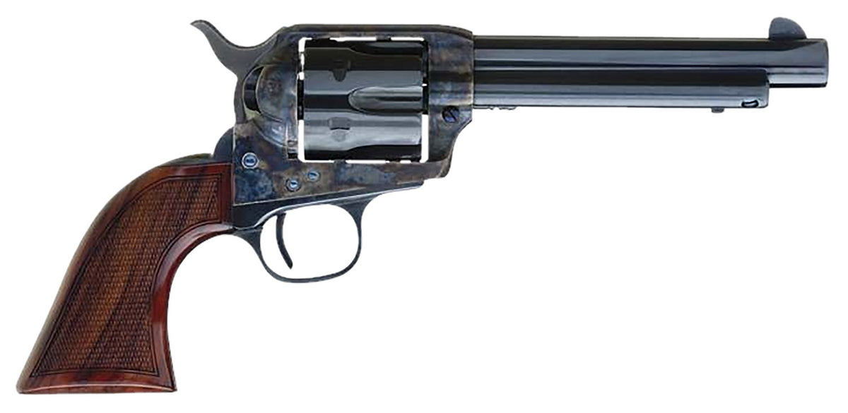 Cimarron AR401 Arizona Ranger 357 Mag 6 5.50" Blue w/Engraved "Arizona Ranger" Steel Barrel, Blued Cylinder Color Case Hardened Steel Frame, Checkered Walnut Grip, Exposed Hammer
