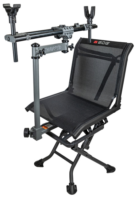Bog-Pod 1100475 ChairPod Chair with Rotating Gun Mount, 4 Legs, Black, Aluminum Frame, 41" Max Height 661120418498