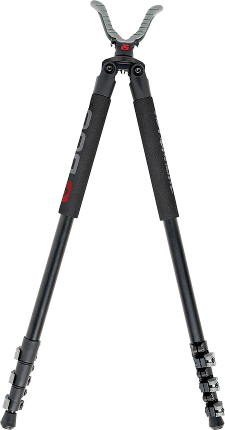 Bog-Pod 1100481 Adrenaline Bipod, Black Aluminum with Foam Grip & Spiked Feet, USR Yoke, 360 Degree Rotation, 21-71" Vertical Adj.