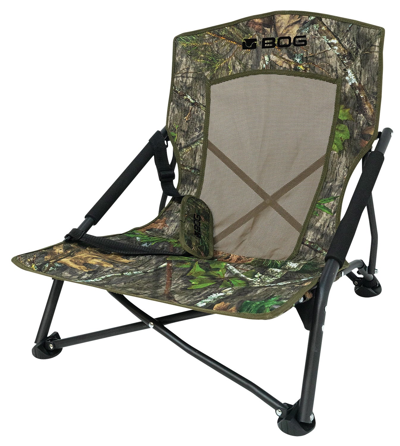 Bog-Pod 1134444 Snood Low-Profile Chair, 4 Legs, Mossy Oak Camo, Steel Frame, Carry Strap 661120103806