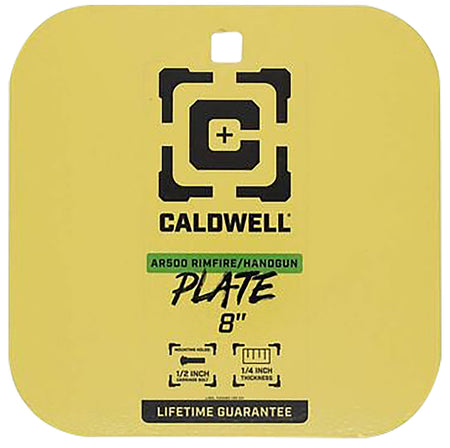 Caldwell 4002878 8" Rimfire/Handgun Yellow AR500 Steel Gong 1/4" Thick