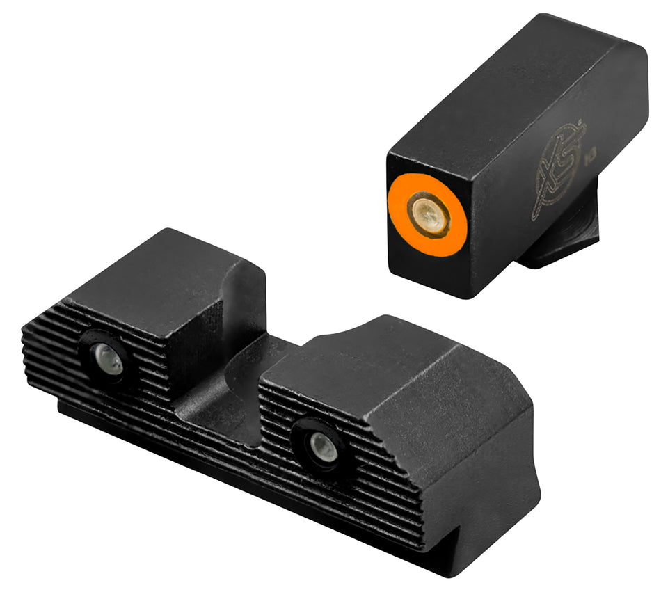 XS Sights GLR201P6N R3D 2.0 Night Sights fits Glock Black | Green Tritium Orange Outline Front Sight Green Tritium Rear Sight