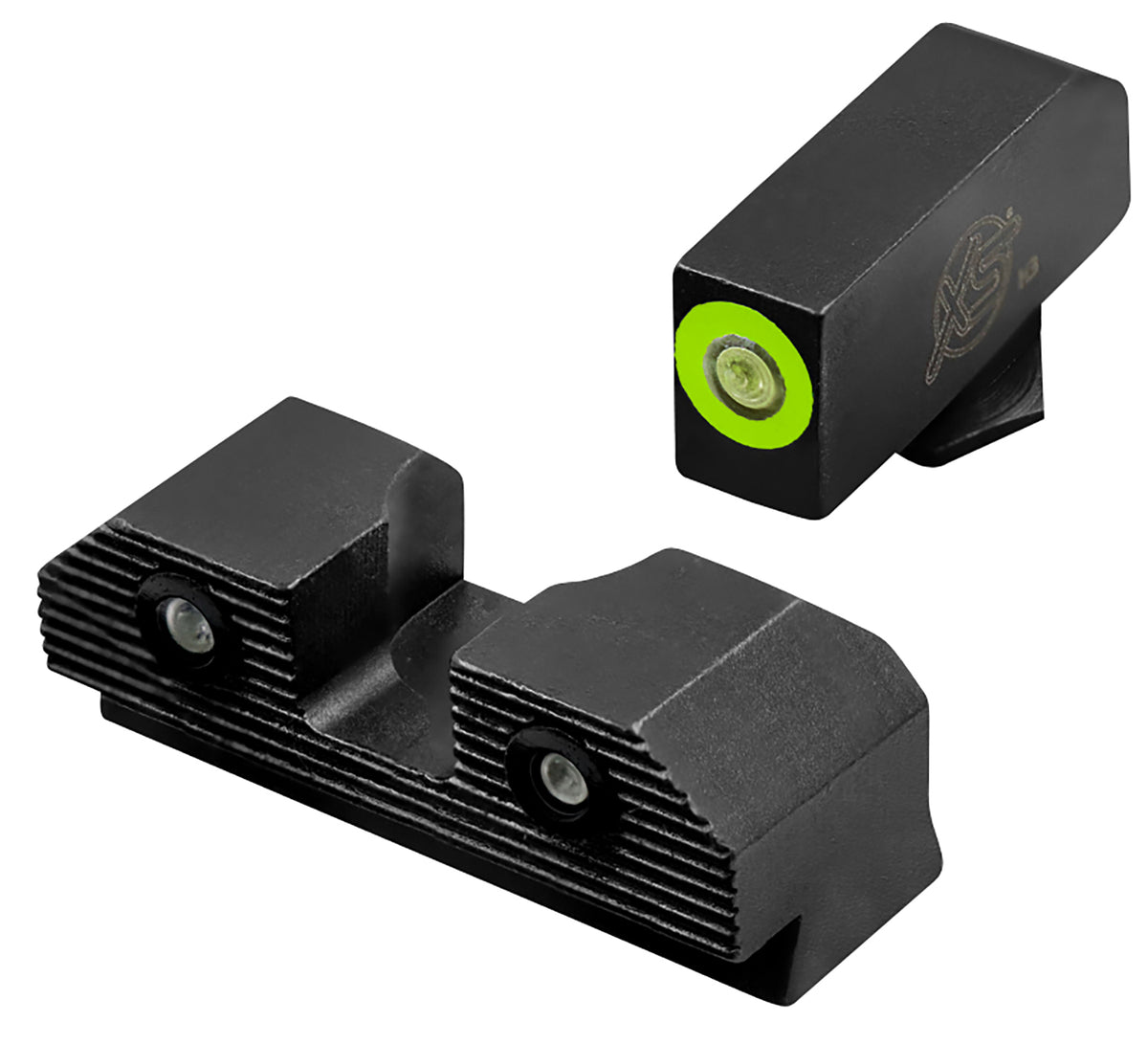 XS Sights GLR203P6G R3D 2.0 Night Sights fits Glock Black | Green Tritium Green Outline Front Sight Green Tritium Rear Sight