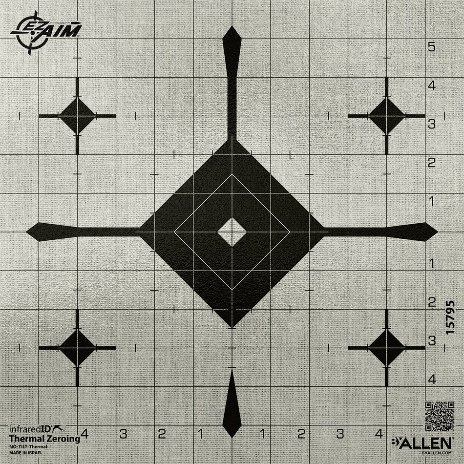EZ-Aim 15795 Grid Bullseye Adhesive Thermal ID Bullseye Paper 12" x 12" Gray