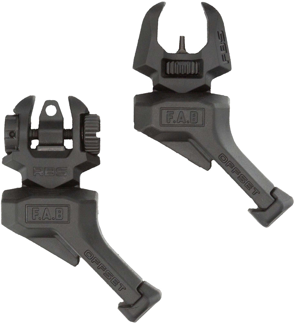 FAB Defense FXFRBSOSB Front and rear Set of Offset Flip-Up Sights Black