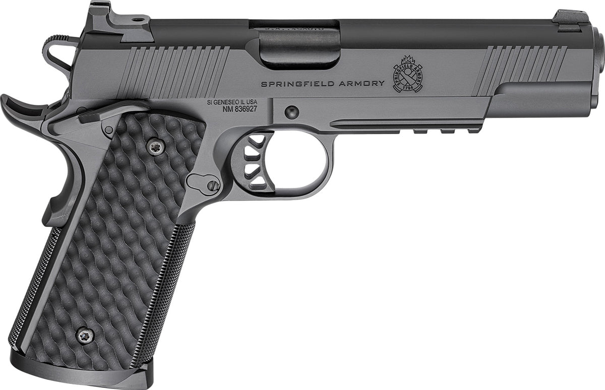 Springfield Armory PC9125LR 1911 TRP 45 ACP 8+1 5" Black Match Grade Barrel, Black Cerakote Serrated Carbon Steel Slide & Frame w/Picatinny Rail & Beavertail, VZ Hydra G10 Grip