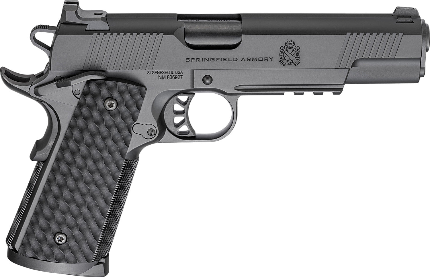 Springfield Armory PC9125LR 1911 TRP 45 ACP 8+1 5" Black Match Grade Barrel, Black Cerakote Serrated Carbon Steel Slide & Frame w/Picatinny Rail & Beavertail, VZ Hydra G10 Grip
