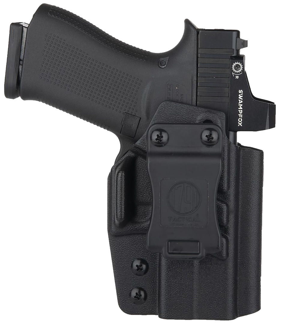 1791 Gunleather TACIWBG43XMOSBLKR Tactical IWB Black Kydex Compatible w/ Glock 43X MOS Belt Clip Right Hand