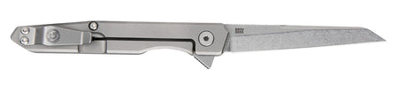 Southern Grind SG08300011 Quill 3" Folding Wharncliffe Plain Stonewashed CPM S90V Blade, 4" Stonewashed Titanium Handle