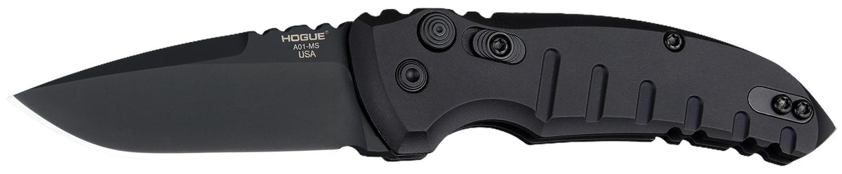 Hogue 24116 A01 2.75" Folding Drop Point Plain Black Cerakote 154CM SS Blade/Matte Black Aluminum Handle