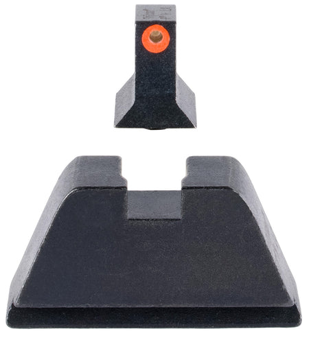 Trijicon GL201C601138 Suppressor/Optic Height Sights Green/Tritium Orange Outline Front Sight-Black/Blank Rear Sight Glock 17/17L/19/22 Standard Frame