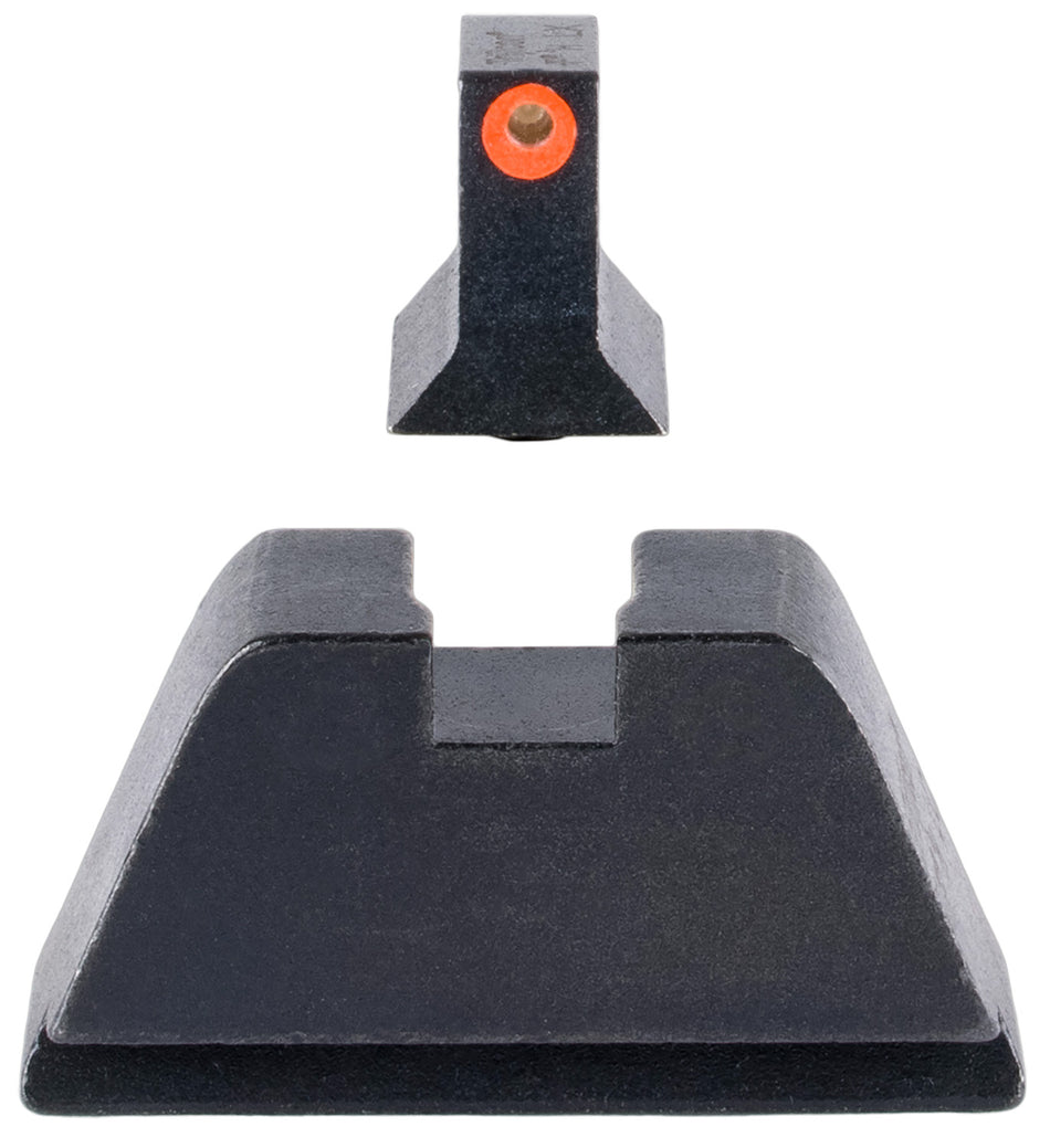 Trijicon GL201C601138 Suppressor/Optic Height Sights Green/Tritium Orange Outline Front Sight-Black/Blank Rear Sight Glock 17/17L/19/22 Standard Frame
