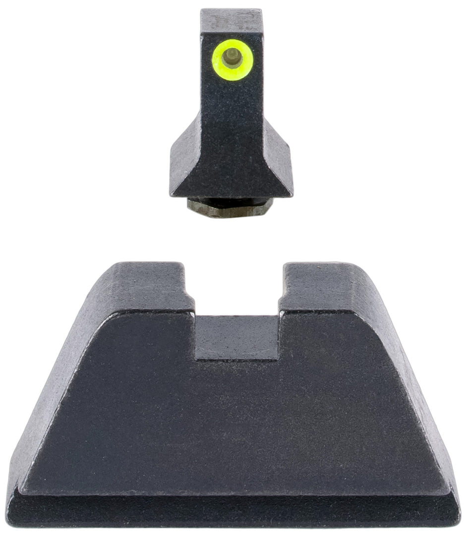 Trijicon GL201C601139 Suppressor/Optic Height Sights Green/Tritium Yellow Outline Front Sight-Black/Blank Rear Sight Glock 17/17L/19/22 Standard Frame