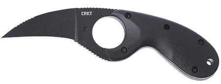 CRKT 2516K Bear Claw 2.39" Fixed Hawkbill Plain Black Powder Coated AUS-8A SS Blade, Black Textured GRN Handle